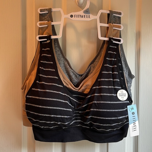 NWT SET OF THREE FITWELL WIRELESS COMFORT BRAS 2X - Picture 4 of 8